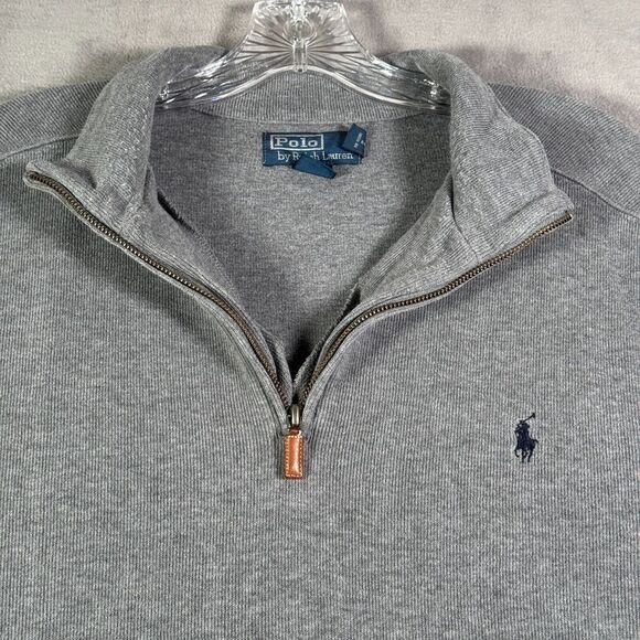 VTG Polo Ralph Lauren Sweater 2XL Gray 1/4 Zip Pullover Long Sleeve Golf Preppy - Picture 3 of 11